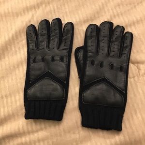 Mens acrylic vinyl black gloves